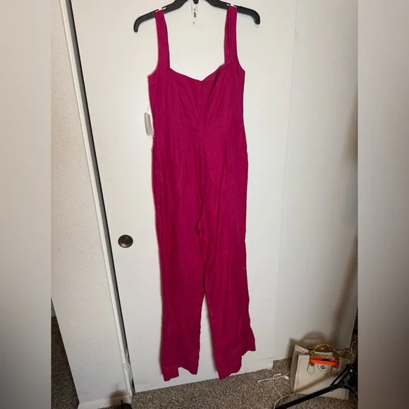 NWOT SALONI Rachel Pink wide leg Jumpsuit in Bright Berry
Linen - Picture 5 of 8